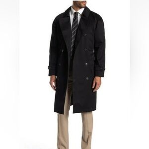 Hart Schaffner Marx Men's Classic Black Trench Coat